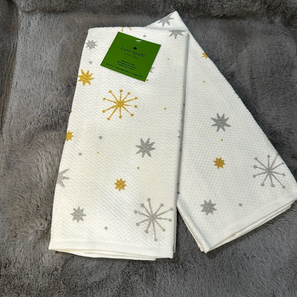 NWT Kate Spade Starburst kitchen towels | set of 2 - Picture 1 of 5